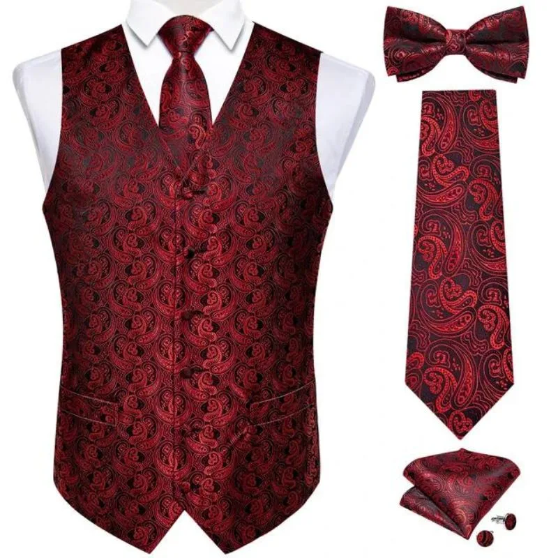 Gilet Rouge Homme pour Mariage