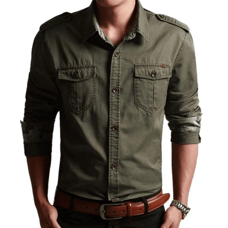 Vue 2 — Chemise Steampunk Épaulettes Homme