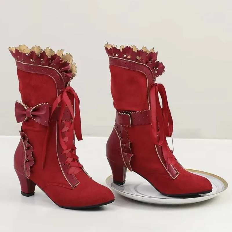 Vue 5 — Bottines Steampunk Rouge