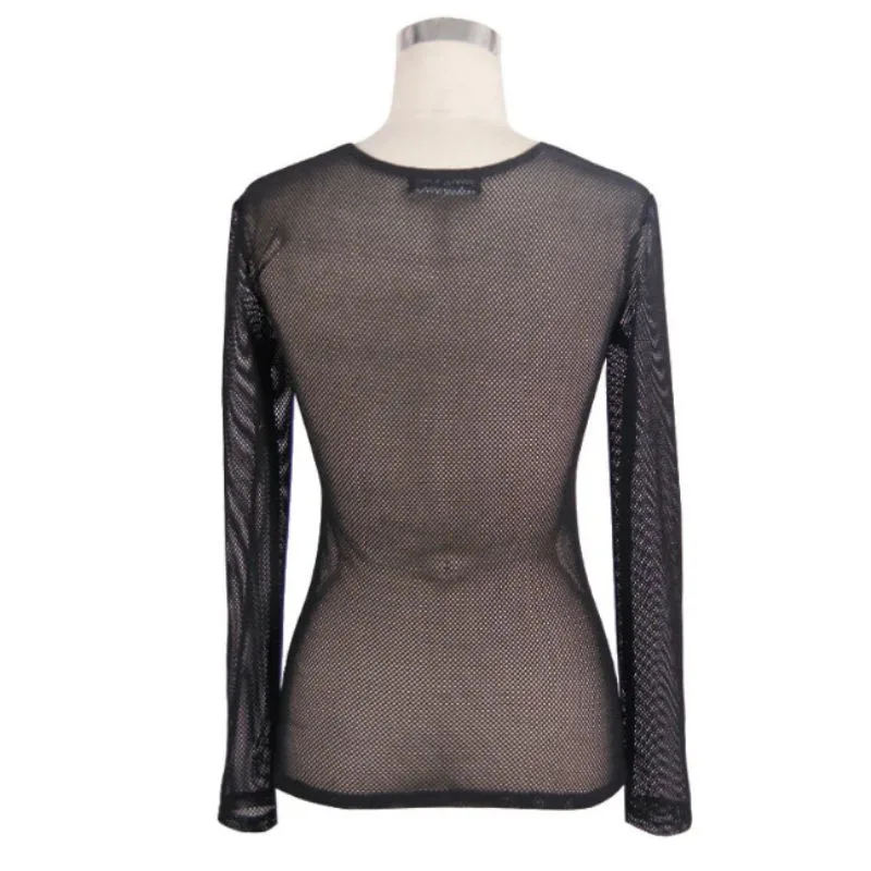 Vue 5 — T-Shirt Transparent Maille Femme