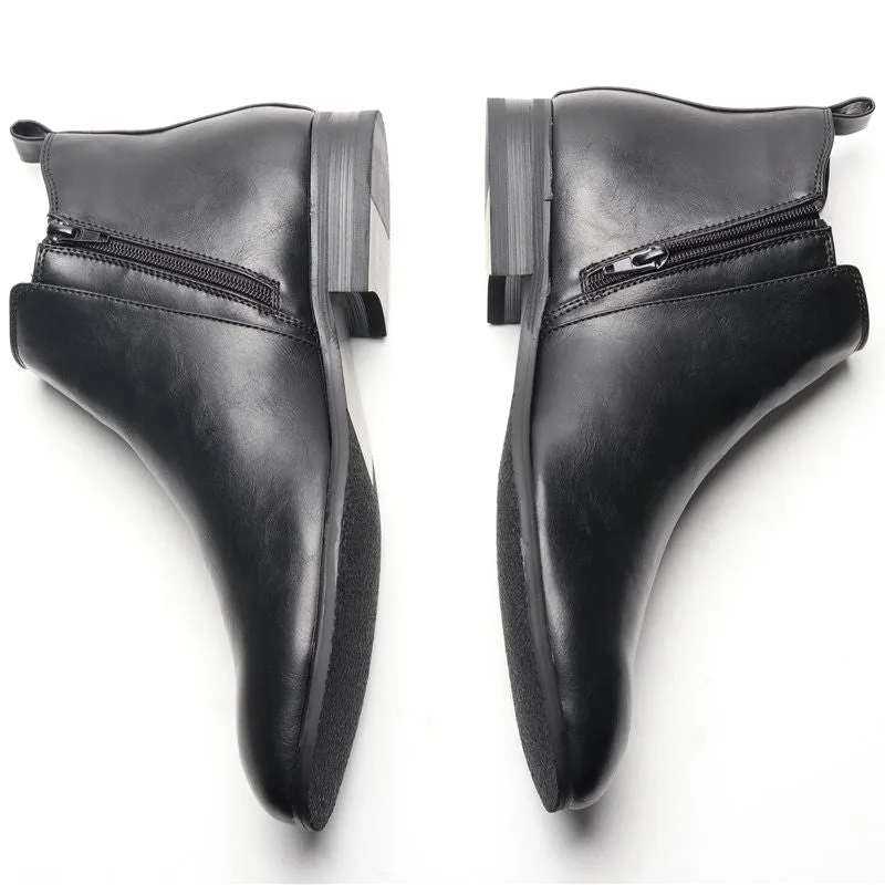 Vue 3 — Bottines Zippées en PU pour Homme
